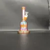 8.9インチホーカーオレンジ色の厚いガラスメタリックボンタバコ喫煙水管ビーカーバブラースモークパイプボトル