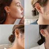Klipsli Vidalı Koreli Minimalist İnci Kulak Manşet İncileri Çapraz Küp Küpeler Sahte Piercing Kadınlar Klipler Takı Yok Delik Aksesuarları