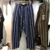 Autumn And Winter Men's And Women's Retro Stripe Elastic Waist High Quality Kapital Harlan Pants W220813