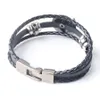 Bracelet tête de taureau Vintage pour hommes, breloque Rock tressé, en cuir Antique, manchette, bijoux Cool BC004