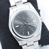 새로운 Nice 자동 2813 무브먼트 40MM 부드러운 베젤 시계 시계 스테인레스 스틸 블루 Lume 다크 로듐 다이얼 망 손목 시계