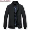 MANTLCONX Hommes Vestes Printemps Casual Manteaux Couleur Unie Hommes Col Montant Zipper Veste Mâle Bomber Veste Hommes Casual Survêtement 201128