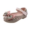 Barn Läder Skor Bow Princess Girls Party Dance Baby Student Flats Kids Performance D785 W220420