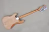 Usine personnalisée 4 cordes couleur bois naturel guitare basse électrique avec corps en frêne touche palissandre rouge pickguard offre personnalisée