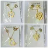 10 uppsättningar hela guldfärg rostfritt stål månstjärna halsband örhänge smyckesuppsättningar slumpmässiga halsbandsuppsättningar för kvinnor h2204221908994
