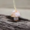 Hänge halsband naturliga sakura agates svamp kamer guld kedjor reiki helande körsbärsblomning kvarts ädelstenar hänge halsband wome7388928