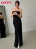 OOTN Sexy imprezowe sukienki Pasek Slit Summer Sukienka na bal maturę Kobiety Elegancka smukła bez rękawów prosta kostka