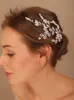 Copricapo Perla Sposa Fascia per capelli Fatti a mano Gioielli per capelli da sposa Accessori per balli di fine anno Beides Copricapo per donna Argento Diademi per ragazze