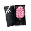 装飾的な花の花輪のクリエイティブな香りの人工石鹸ローズブーケギフトボックスシミュレーションバレンタインデーの誕生日の装飾アクセサリー