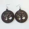 Boucles d'oreilles à breloques géométriques en bois pour femmes, boucles d'oreilles tendance en bois naturel, bijoux africains faits à la main, vente en gros