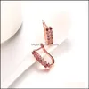 Clip-On Screw Back Earrings Jewelry Beautif Design 18K Rose Gold Plated Clip With Zircon Women Fashion Party Drop Delivery 2021 1Mbvf