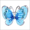 Pins Brooches Jewelry Fashion Butterfly Rhinestone Crystal Pin White Enamel Insect Weddings Party Brooch Pins Women Drop Delivery 2021 Msnt