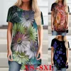 여성 패션 T 캐주얼 O- 넥 티셔츠 인쇄 느슨한 짧은 슬리브 플러스 크기 상단 XS-9XL 220511