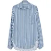 Women's Blouses & Shirts Blue And White Striped Shirt 2022 Spring Summer Fashion Simple Slim Commuter Loose Straight Top WomenWomen's