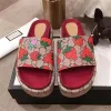 Sandálias femininas Designer de slides g sandálias chinelas chinelos de luxo bordado grosso bordado de borracha de borracha de borracha de borracha