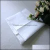 Handkerchief Home Textiles Garden Whole White Handkerchief Pure Color Small Square Cotton Sweat Towel Plain Drop Delivery 20212138860
