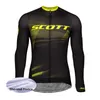 Mens SCOTT pro team Cycling Long Sleeve Jersey Winter thermal fleece Bike shirt racing Clothing warmer MTB bicycle tops outdoor sports uniform Y22041402