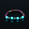 Natural Stone Strands Bracelets Yoga Healing Luminous Glow In The Dark Bracelet Lotus Charm Beads for Men Women