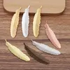 1 Pcs Creative Metal Feather Bookmark Rose Gold Chinese Style Retro Craft Student Stationery Teacher Gift