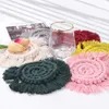 Knitting Tassel Coffee Cup Pad Heart-shaped Anti-scald Tableware Mat Kitchen Dining Table Antifouling Decoration Cups Pads BH6524 WLY