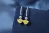 Dangle & Chandelier Zhanhao S925 Silver Heart Shaped Simulated Yellow Pink Diamond Earrings For WomenDangle Farl22