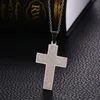 Pendant Necklaces RIR 316L Stainless Steel Prayer Bible Cross Necklace With Chain Silver Colors Fashion Jewelry For Men Women