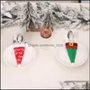 Decorazioni natalizie Forniture per feste festive Casa Giardino Cappellini Forchetta Coltello Portaposate Borsa Stoviglie Bottiglia di vino Cappello di Babbo Natale Decor Ne