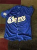 Xflsp Charros De Jalisco noir bleu 100% maillot de baseball vierge cousu