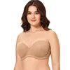 Women's Underwire Contour Multi Way Full Coverage Invisible Strapless Bra Plus Size Push Up Silicone Slightly Padded 220519