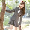 Kläderuppsättningar JK Uniform Two Single Breasted Brodery Japanese School Girl Anime Cosplay Set Coat Shirt kjol Tieclothing