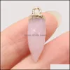 Pendant Necklaces Pendum Chakra Circar Cone Point Healing Crystal Reiki Charms For Necklace Jewelry Making Amethyst Rose Dhseller2010 Dhfja