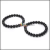 Braccialetti con ciondoli Bracciale con perline arcobaleno Pride Couple Lover White Howlite Black Matte Magnet Natural Stone Lgbt Relationship Ffshop2001 Dhg8F