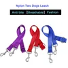 Dog Collars & Leashes Pet Leash Two In One Strong Nylon V Shape Double Dual Coupler Twin Colorful Ways Lead SuppliesDog