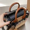 Frauen Handtasche Tragetaschen Einkaufstasche Schulter Umhängetasche Geldbörse Mode Tartan Echtes Leder Hohe Qualität Gold Hardware Klassische Cl220e