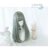 LM Princess Cut Long Straight Hair Lolita Matcha Harajuku Daily Cosplay Cosplay مقاومة للحرارة