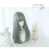 LM Princess Cut Long Straight Hair Lolita Matcha Harajuku Daily Cosplay 열 저항성 고온 섬유 가발 220622