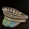 Berets Women Military Hat Handemade Captain Sergeant Lady Rhinestone Rave Festival Bachelorette Part HatBerets Wend22