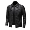 Mäns motorcykel läderjacka stor storlek Ficka svart dragkedja lapel Slim Fit Male Spring och Autumn High Quality Pu Coat M5XL 220816