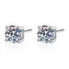 스터드 리얼 Moissanite Earrings 14K 화이트 골드 도금 스털링 실버 4 프롱 다이아몬드 귀걸이 남성 귀 1ct 2ct 2ct 4ctstudstudstud kirs22