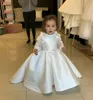 Vestidos de menina fofa floreira branca menina jóia longa mangas laços de renda de renda de renda vestido de aniversário de aniversário de aniversário