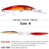 K1628 10 Colors 17cm 27g Fishing Lures Hooks Kit Minnow Lures Minnow Crank Bait Fishing Tackle Topwater Baits for Bass Trout Saltwater/Freshwater