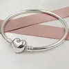 Womens 925 Sterling Silver Bangles Fashion Classic Hearts Designer Charms Bracelets Fit Pandora Style Beads Fine Jewelry Lady Gift222Z