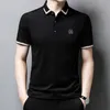 Letni mężczyźni Polo koszule krótkie rękawy solidne męskie koszulka wysokiej jakości wysokiej jakości wiskose mens odzież wypoczynek Polos Ag208 220623
