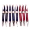 Caneta promocional Great John Kennedy Luxury Blue Dark Metal Fountain Rollerball Canetas esferográficas Office School Classic com número de série JFK