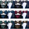 Bow Ties Design Business Party Party Bowtie Men Blue Gold Paisley Silk Tie Tie Pocket Square Brooch Pin Set Butterfly Dibangu Fred22