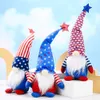 Feestaanbieding Onafhankelijkheidsdag Patriottische Gnome Figuren Pluche Doll 4e van Juli Memorial Day Decoratie Home Indoor Ornament BBA13122