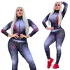 2022 Newest Letter Print Tracksuits For Womens Long Sleeve Zipper Tops And Skinny Pants Sports Casual 2 Piece Sets J2669