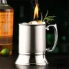 550 ml 18oz Cocktailbecher Bierbecher Pull Fire Cup Mule Glas 18/8 Edelstahlbecher 2-wandiger großer Boden und Griff