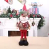 UPS Natale Tromba Fiocco di neve Plaid Ornamenti per bambole retrattili Decorazioni creative per finestre con pupazzo di neve di Babbo Natale