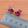 Earrings & Necklace Christmas Gift Jewelry Set Red Zirconia Crystal Party Jewellry For Women Pendant Rings JS0552Earrings